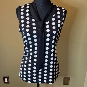 THE LIMITED black and white polkadotted sleeveless blouse.  SIZE M
